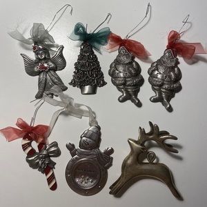 Vtg Gloria Duchin Pewter Ornament Lots And Two Unknown Brands